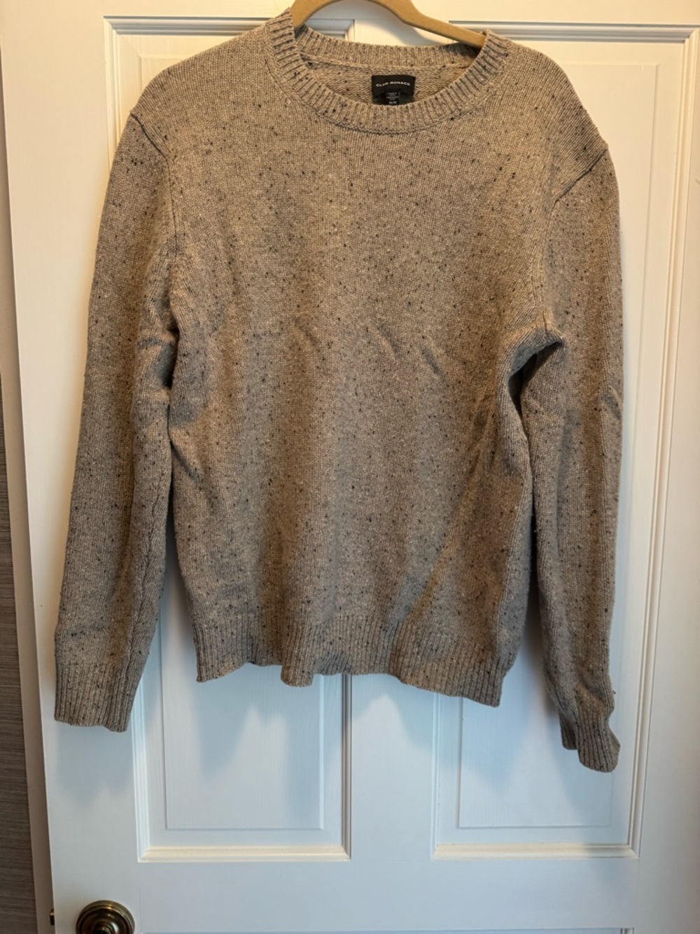 Club Monaco Men's Beige Speckled Crewneck Sweater